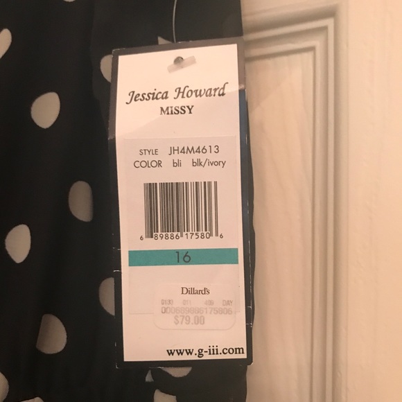 Jessica Howard Black and White Polka Dot Mini Dress - Picture 3 of 4